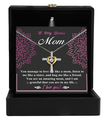 Bonus Mom-An Amazing Mom-Cross Dancing Necklace