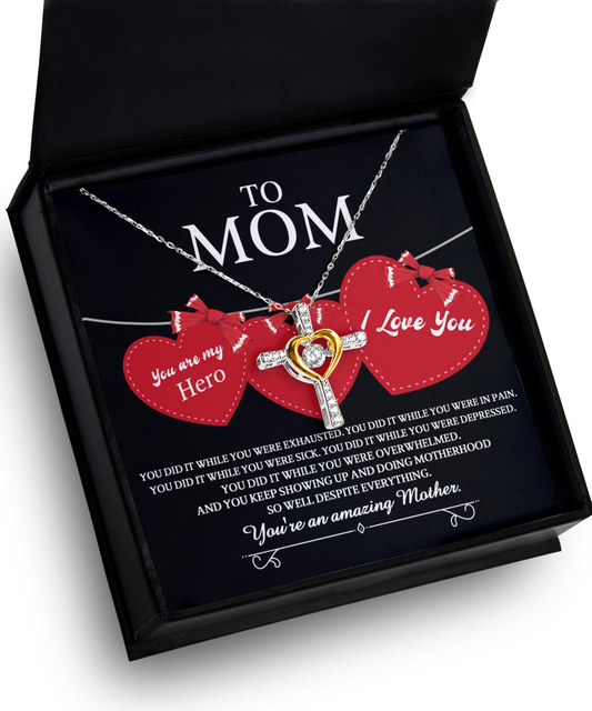 Mom-You Did It-Cross Dancing Necklace