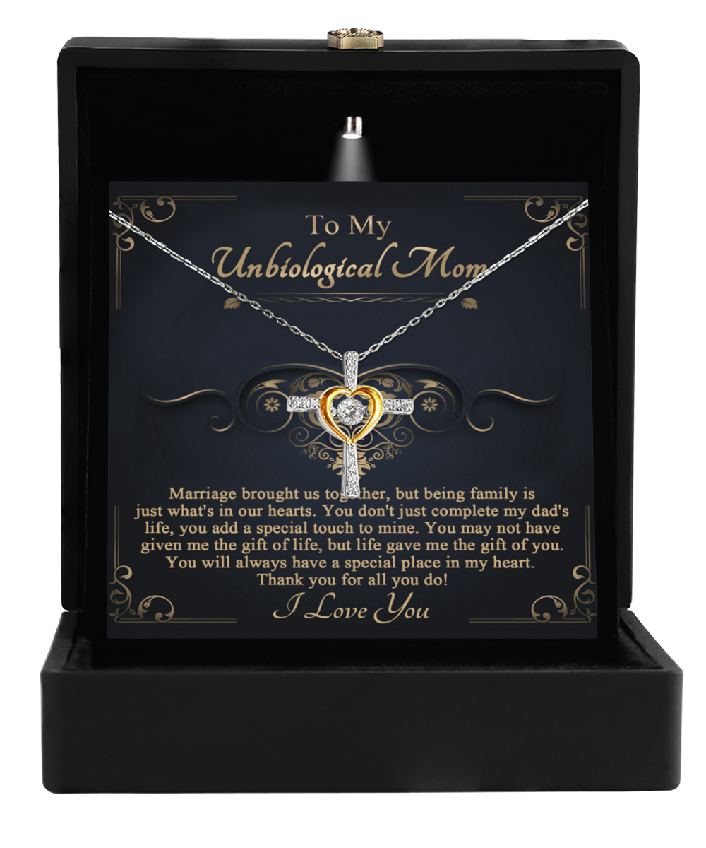 Unbiological Mom - Our Hearts - Cross Dancing Necklace