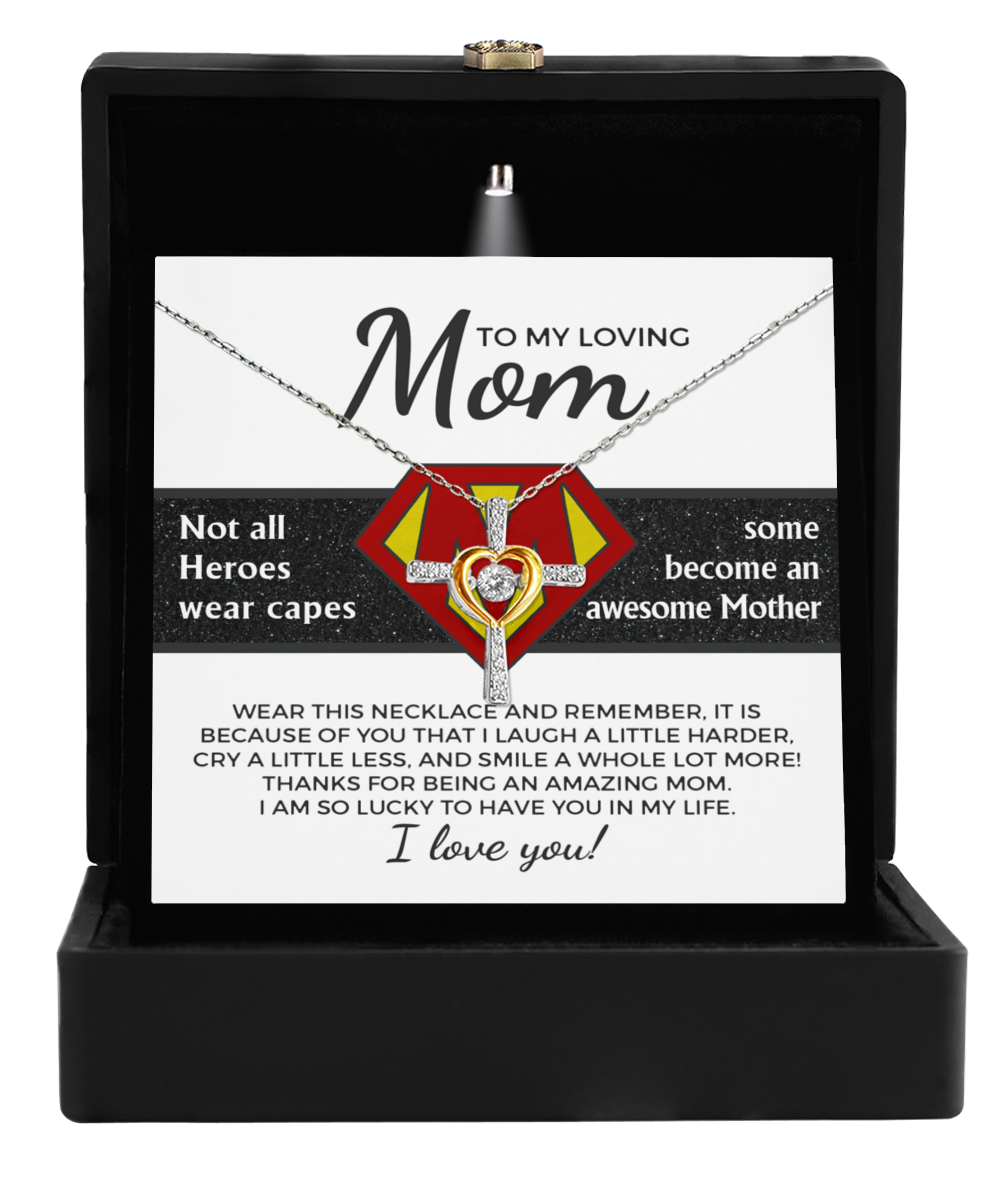 Mom-Awesome Mother-Cross Dancing Necklace