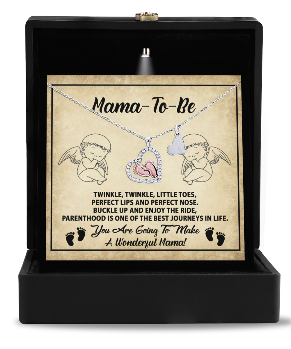 Mama To Be-Enjoy The Ride-Baby Feet Necklace