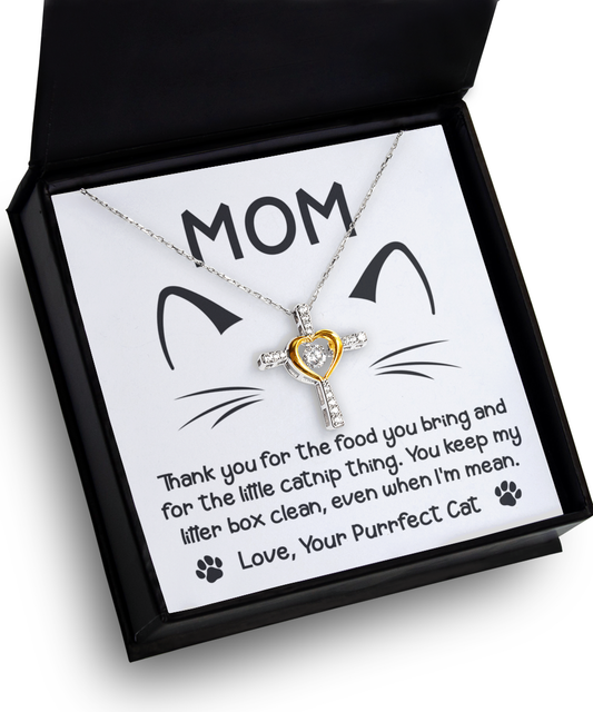 Cat Mom-When I'm Mean-Cross Dancing Necklace