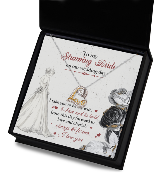 Bride-Be My Wife-Love Dancing Necklace