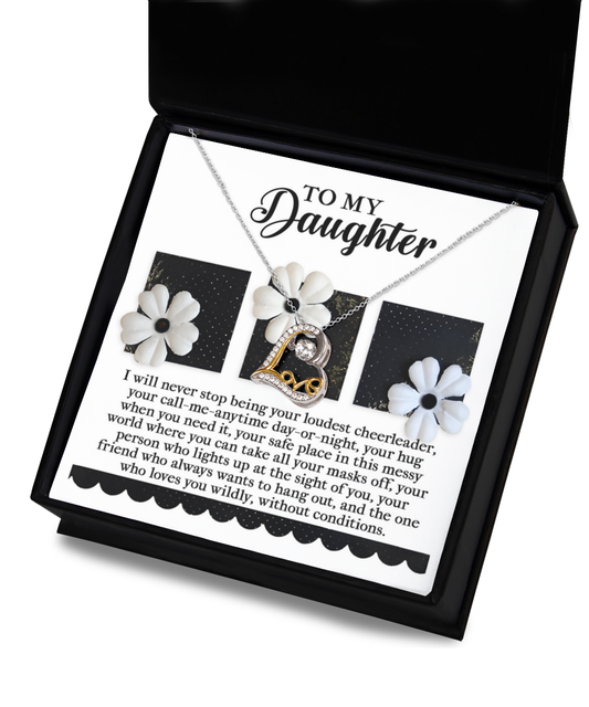 Daughter-Loudest Cheerleader-Love Dancing Necklace