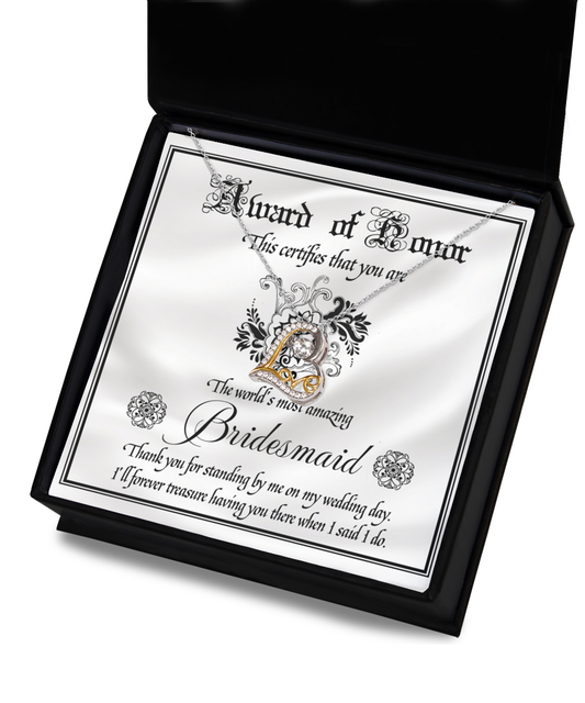 Bridesmaid-Award Of Honor-Love Dancing Necklace