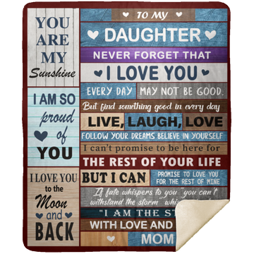Daughter - Never Forget Sherpa Blanket 50x60