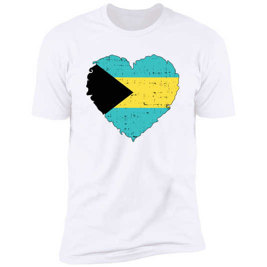 Bahamas Flag Heart Premium Unisex Tee