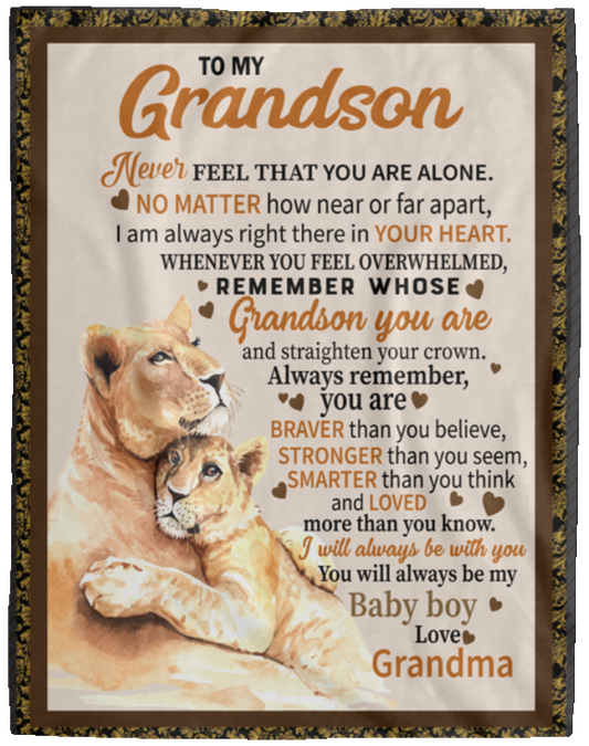 Grandson Lioness Plush Fleece Blanket