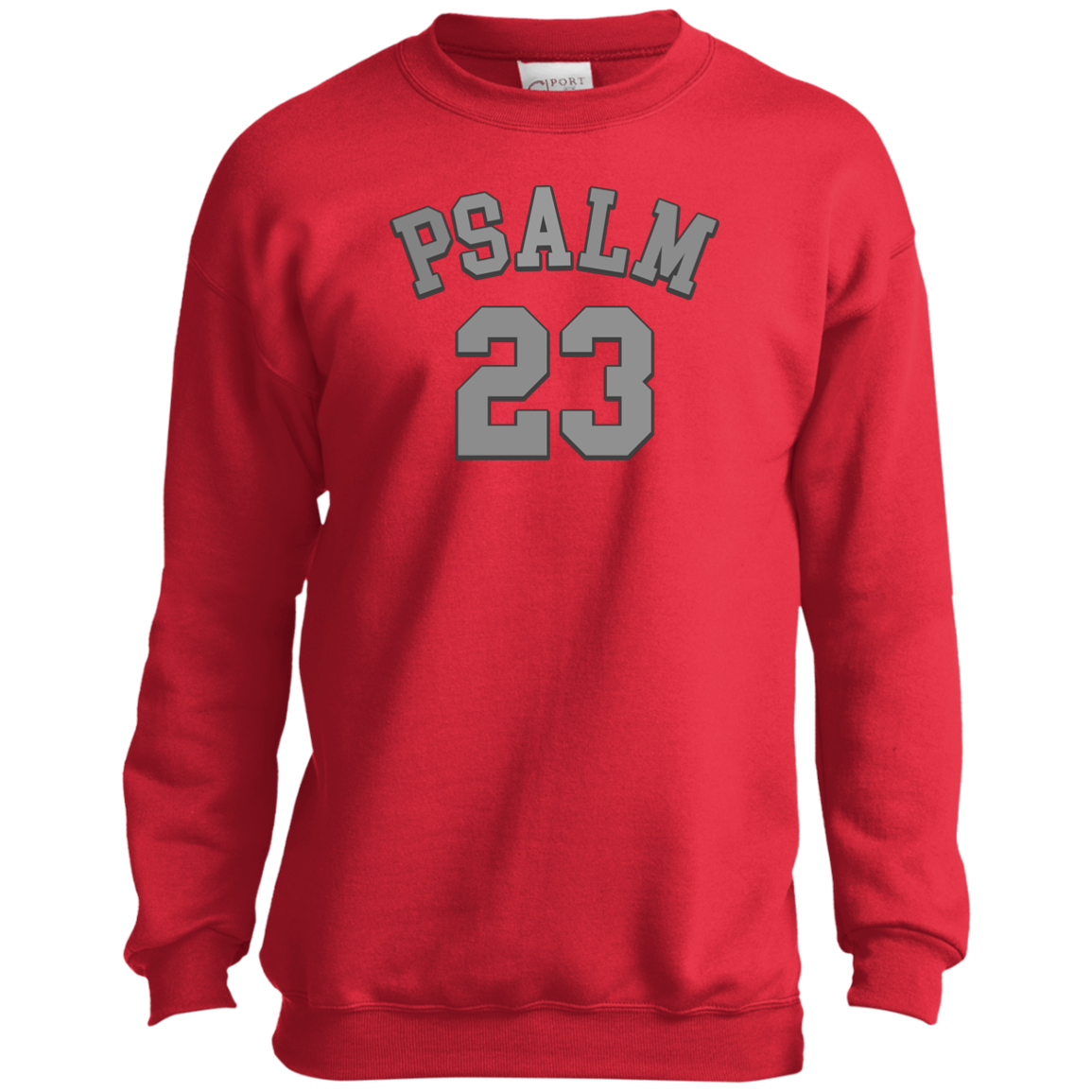 Psalm 23 Youth Gray Crewneck Sweatshirt