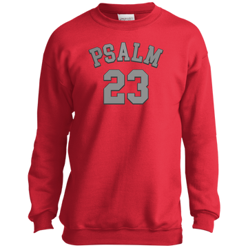 Psalm 23 Youth Gray Crewneck Sweatshirt