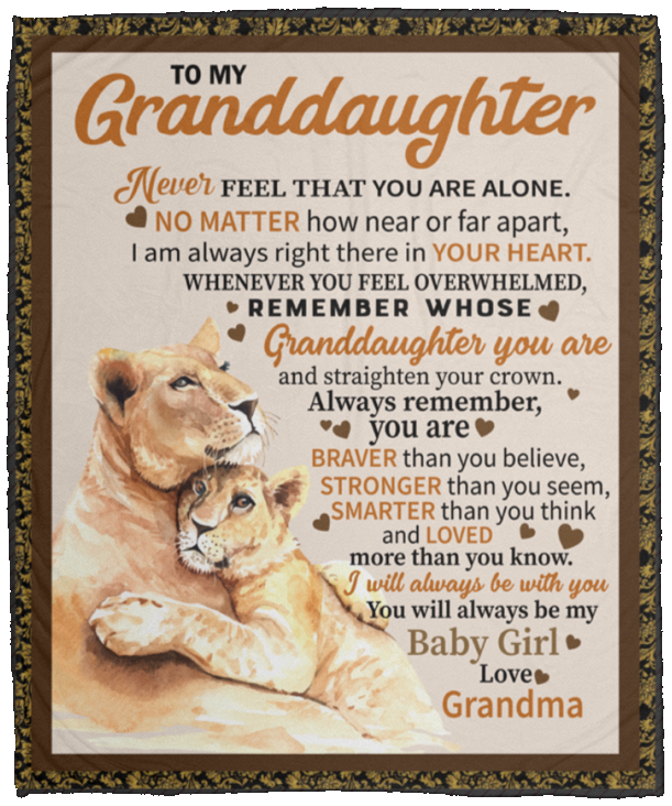 Granddaughter Lioness Plush Fleece Blanket