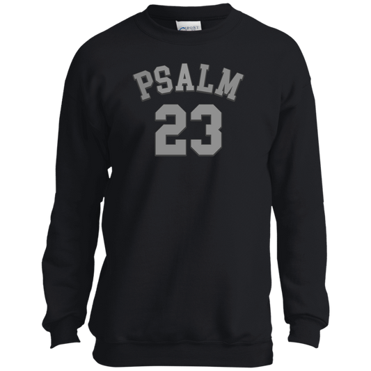 Psalm 23 Youth Gray Crewneck Sweatshirt