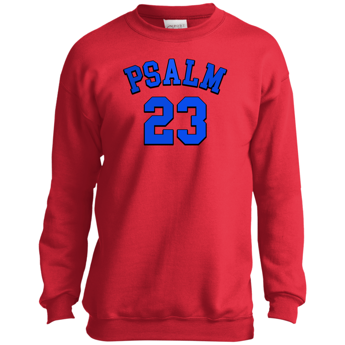 Psalm 23 Youth Blue Unisex Crewneck Sweatshirt