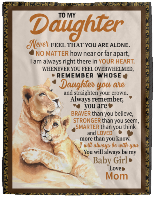 Daughter Lioness Plush Fleece Blanket