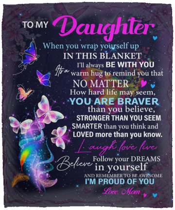 Daughter Believe Plush Fleece Blanket