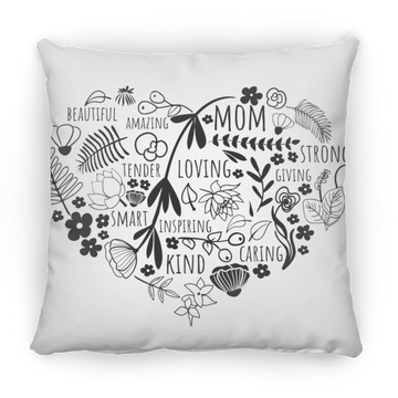 Mom Heart Large Square Pillow