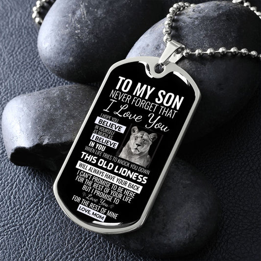 Son Mom Old Lioness Dog Tag
