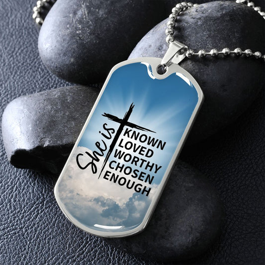 She Is Enough Dog Tag