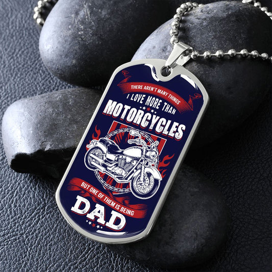 For Dad Motorcycles Dog Tag