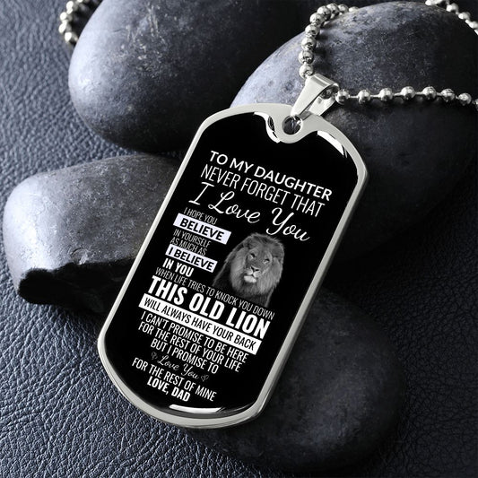 Daughter Dad - This Old Lion Dog Tag