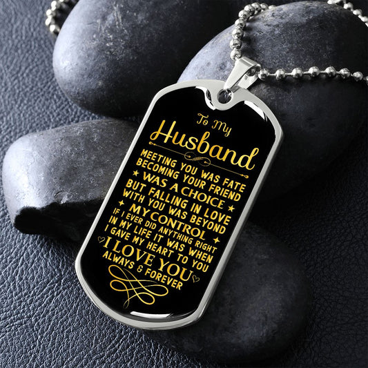 Husband Beyond My Control Dog Tag
