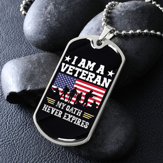 Oath Never Expires Dog Tag - Military