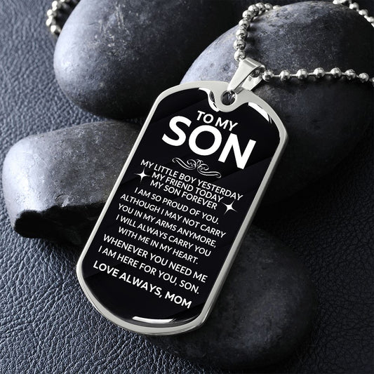 Son Mom So Proud Of You Dog Tag
