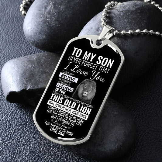 Son Dad - This Old Lion Dog Tag