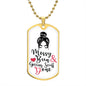 Messy Bun Dog Tag