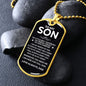 Son Dad So Proud Of You Dog Tag