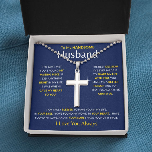 Husband - My Missing Piece - Cross w/ball chain
