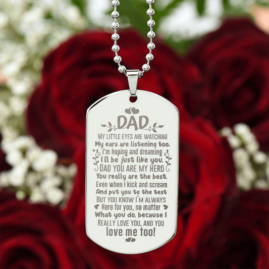 For Dad Engraved Dog Tag