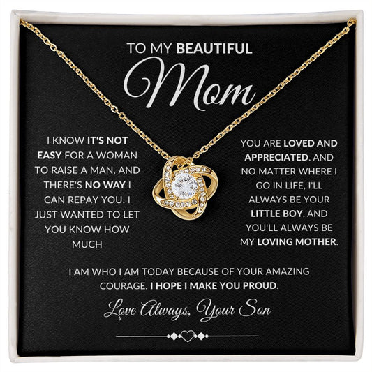 Mom - Loved And Appreciated - Love Knot Necklace