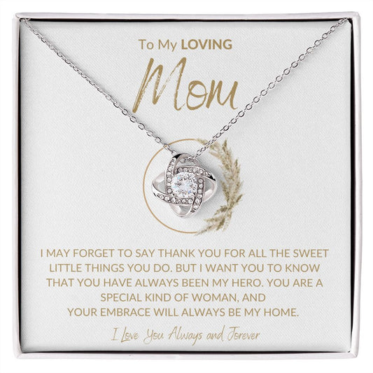 Mom - Thank You - Love Knot Necklace