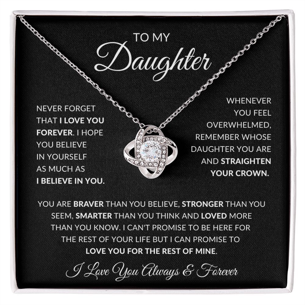 Daughter - Love You Forever - Love Knot Necklace