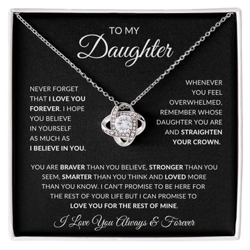 Daughter - Love You Forever - Love Knot Necklace