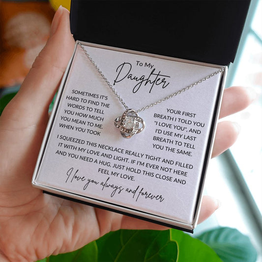 Daughter - I Love You - Love Knot Necklace