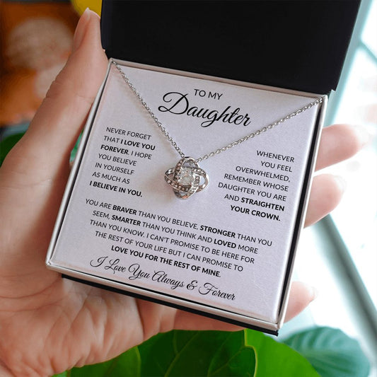 Daughter - Love You Forever - Love Knot Necklace