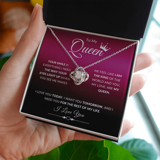 My Queen - Your Smile - Love Knot Necklace