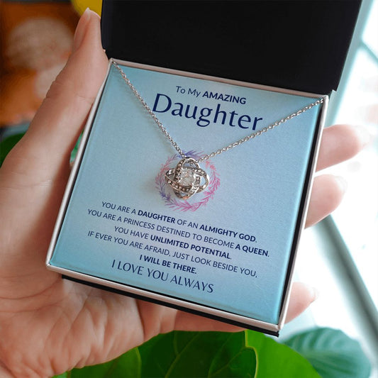 Daughter - Unlimited Potential - Love Knot Necklace