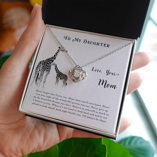 Daughter - Wonderful Person - Love Knot Necklace