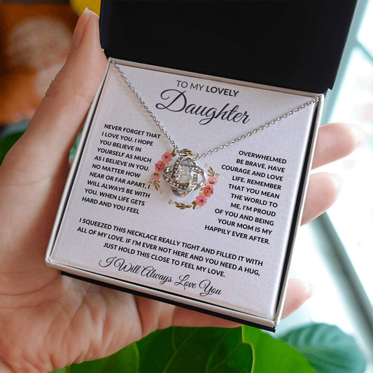 Daughter - Never Forget - Love Knot Necklace