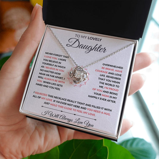 Daughter - Never Forget - Love Knot Necklace