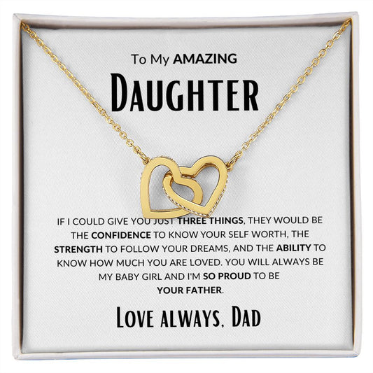 Daughter - Three Things - Interlocking Heart Necklace