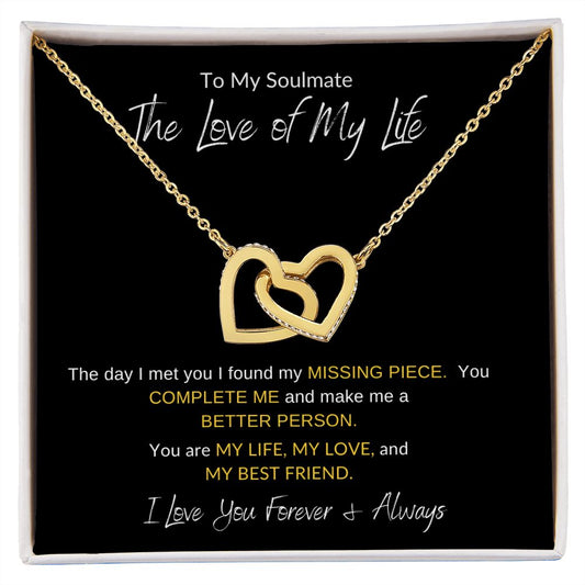Love Of My Life - Missing Piece - Interlocking Hearts Necklace