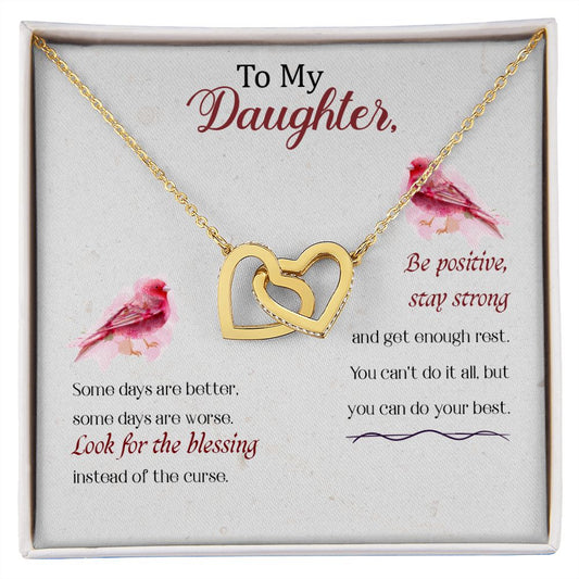Daughter - Blessing - Interlocking Hearts Necklace