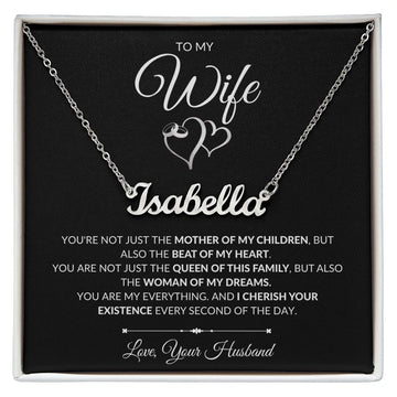 Wife - Beat Of My Heart - Custom Name Necklace