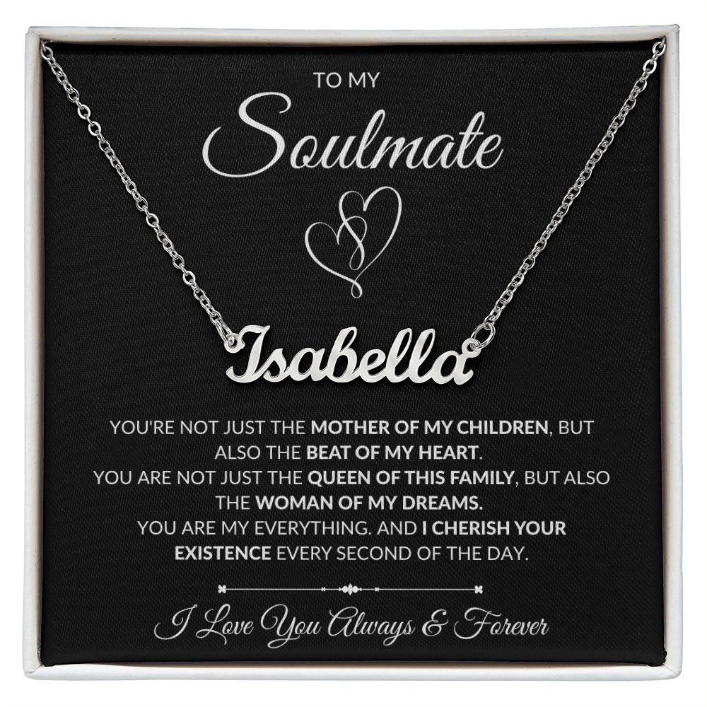 Soulmate - Beat Of My Heart - Custom Name Necklace