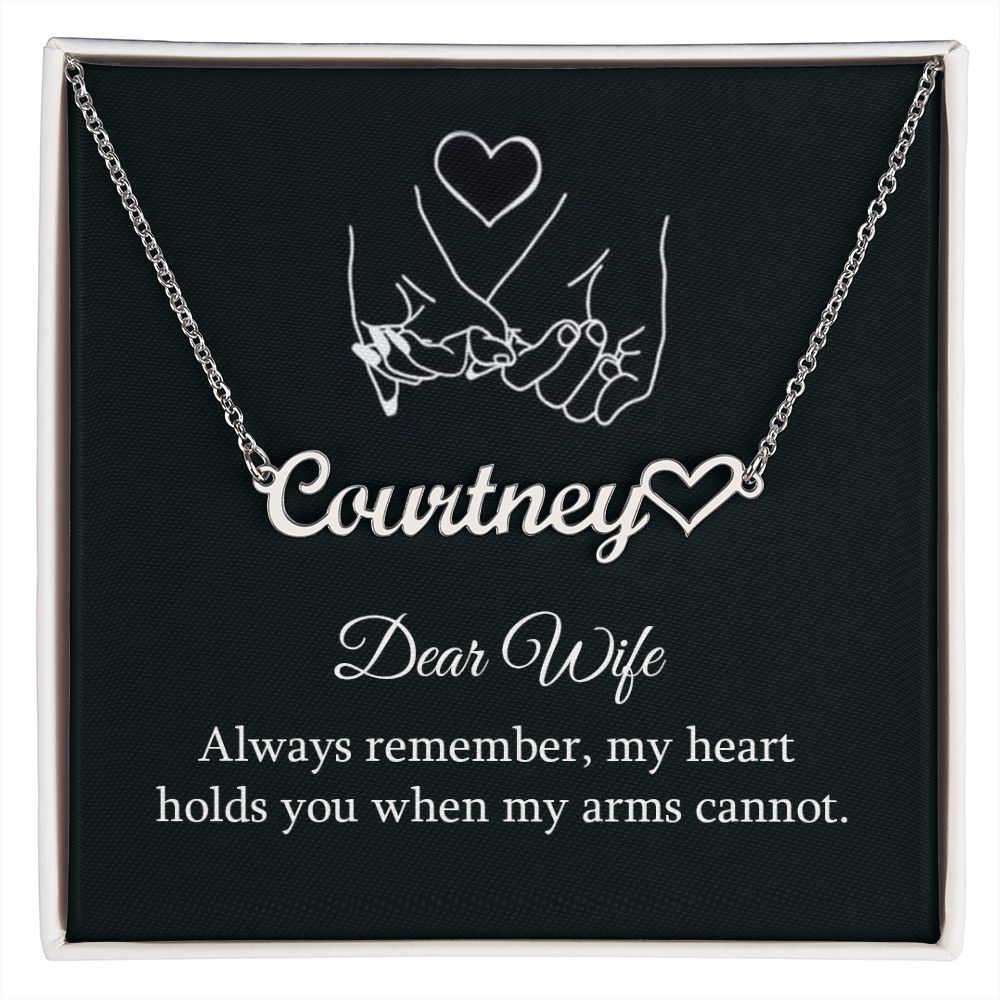 Wife - Customized Heart Name Necklace