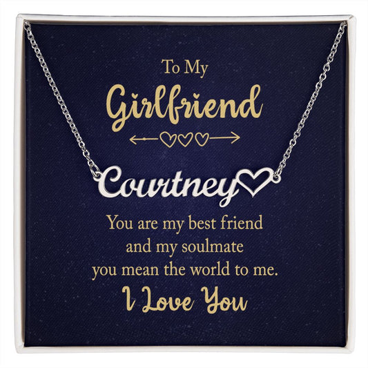 Girlfriend - Personalized Heart Name Necklace